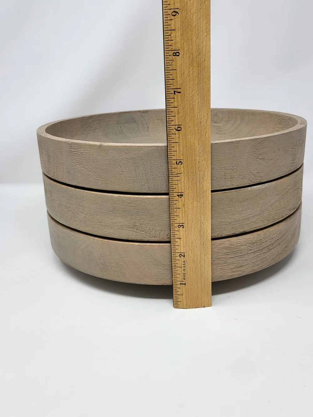 Threshold Natural Wood Round Serving Bowls - Set of 3